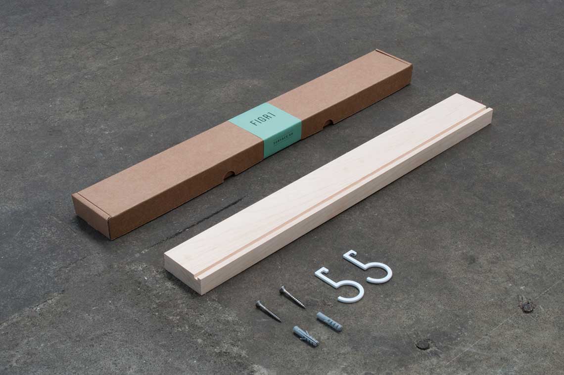 Figr1 Wooden Wall Shelf Surface 50 Hard Maple - Packaging