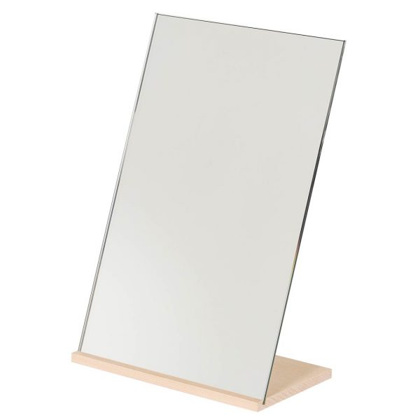 Figr1 Mirror Reflector Rectangle Blanc with Base 20 Hard Maple