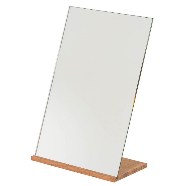 Figr1 Mirror Reflector Rectangle Blanc with Base 20 Jatoba